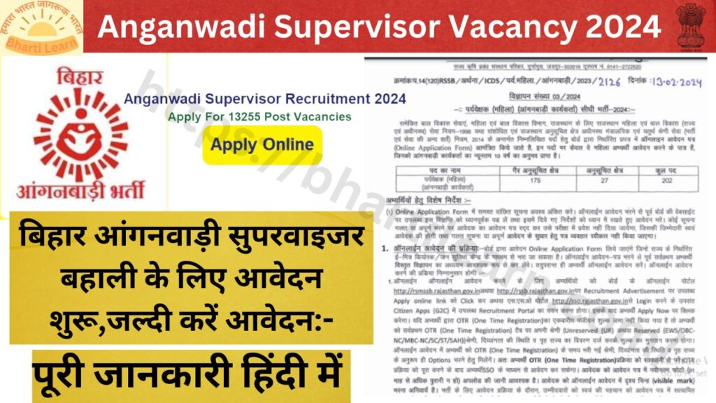 Anganwadi Supervisor Vacancy